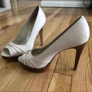 Aldo cream peep toe heels